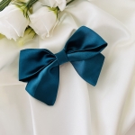 Mała kokarda do włosów Na spince Szmaragdowa