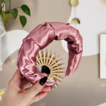 Satynowa opaska na formie Sztywna Marszczona Pudrowy róż