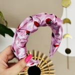 Satynowa opaska na formie Sztywna Marszczona Berry