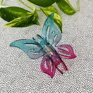 Klamra do włosów Spinka Mariposa Niebiesko-różowa