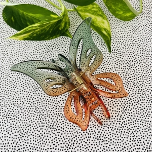 Klamra do włosów Spinka Mariposa Szałwiowo-pomarańczowa