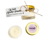 Podziękowania dla gości weselnych Ślubne Świeca w słoiczku