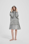 Ciepła Kocobluza z kapturem Hoodie Szara