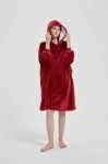 Ciepła Kocobluza z kapturem Hoodie Bordowa