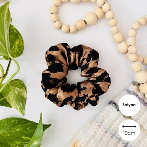 Satynowa gumka do włosów scrunchie MIDI Panterka