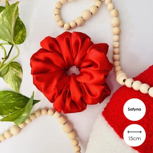 Satynowa gumka do włosów scrunchie XXL Czerwona