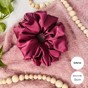Satynowa gumka do włosów scrunchie XXL Jagoda