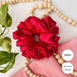 Satynowa gumka do włosów scrunchie XXL Fuksja