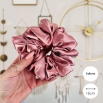 Satynowa gumka do włosów scrunchie XXL Pudrowy róż