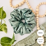 Satynowa gumka do włosów scrunchie XXL Szałwia