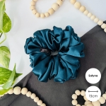 Satynowa gumka do włosów scrunchie XXL Szmaragd