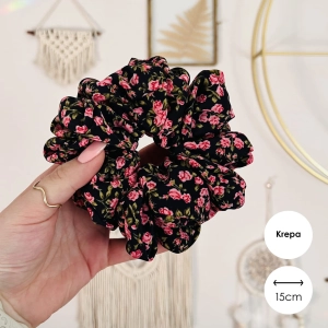 Krepowana gumka do włosów scrunchie XXL Rouge