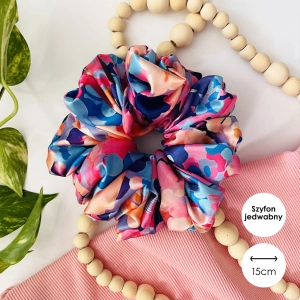 Szyfonowa jedwabna gumka do włosów scrunchie XXL Pixie