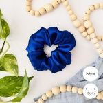 Satynowa gumka do włosów scrunchie MIDI Kobaltowa