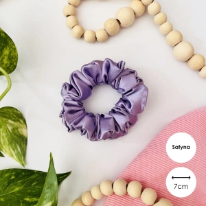 Satynowa gumka do włosów scrunchie MINI Lila