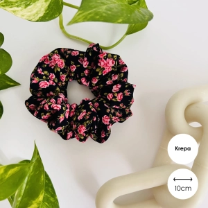 Krepowana gumka do włosów scrunchie MIDI Rouge