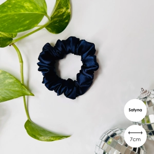 Satynowa gumka do włosów scrunchie MINI Granat