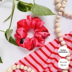 Szyfonowa jedwabna gumka do włosów scrunchie MIDI Petal