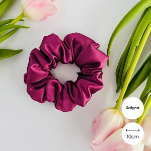 Satynowa gumka do włosów scrunchie MIDI Jagoda