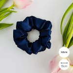 Satynowa gumka do włosów scrunchie MIDI Granatowa