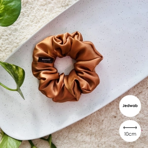 Jedwabna gumka do włosów scrunchie MIDI Miedź