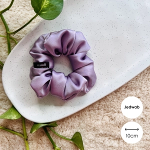 Jedwabna gumka do włosów scrunchie MIDI Lila