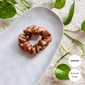 Jedwabna gumka do włosów scrunchie MINI Miedź