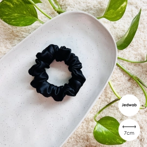 Jedwabna gumka do włosów scrunchie MINI Czarna