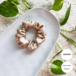 Jedwabna gumka do włosów scrunchie MINI Złota