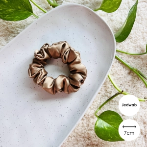 Jedwabna gumka do włosów scrunchie MINI Cappucino