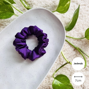 Jedwabna gumka do włosów scrunchie MINI Śliwka
