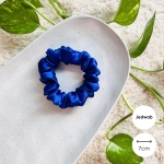 Jedwabna gumka do włosów scrunchie MINI Kobalt