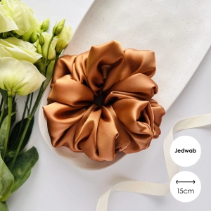 Jedwabna gumka do włosów scrunchie XXL Miedź