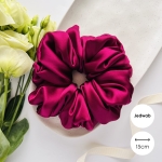 Jedwabna gumka do włosów scrunchie XXL Fuksja