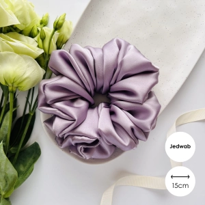 Jedwabna gumka do włosów scrunchie XXL  Lila