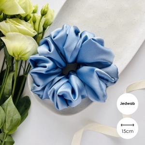 Jedwabna gumka do włosów scrunchie XXL Jeans