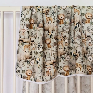 Kocyk bambusowy dla niemowlaka  mgiełka 80x100 Otulacz SnugBug Safari