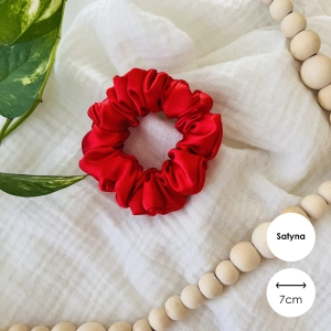 Satynowa gumka do włosów scrunchie MINI Czerwona