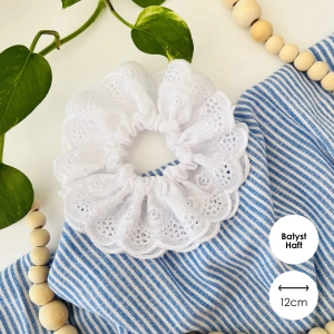 Haftowana Koronkowa gumka do włosów scrunchie MIDI Lottie